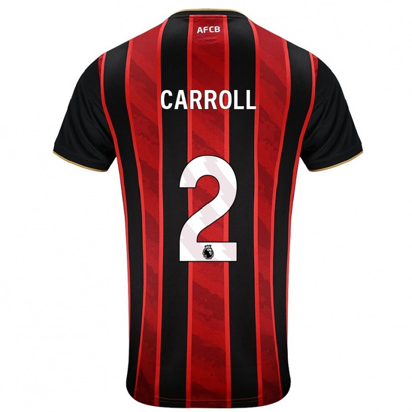 Danxen Homem Camisola Ryan Carroll #2 Vermelho Preto Principal 2025/26 Camisa Brasil
