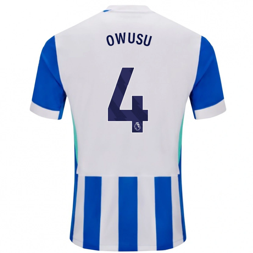 Danxen Homem Camisola Yussif Owusu #4 Azul Branco Principal 2025/26 Camisa Brasil