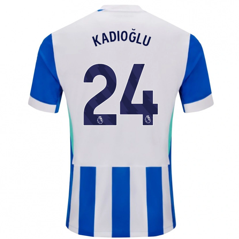 Danxen Homem Camisola Ferdi Kadıoğlu #24 Azul Branco Principal 2025/26 Camisa Brasil
