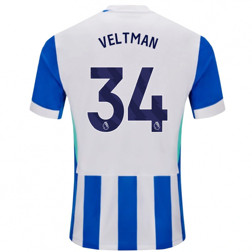 Danxen Homem Camisola Joël Veltman #34 Azul Branco Principal 2025/26 Camisa Brasil