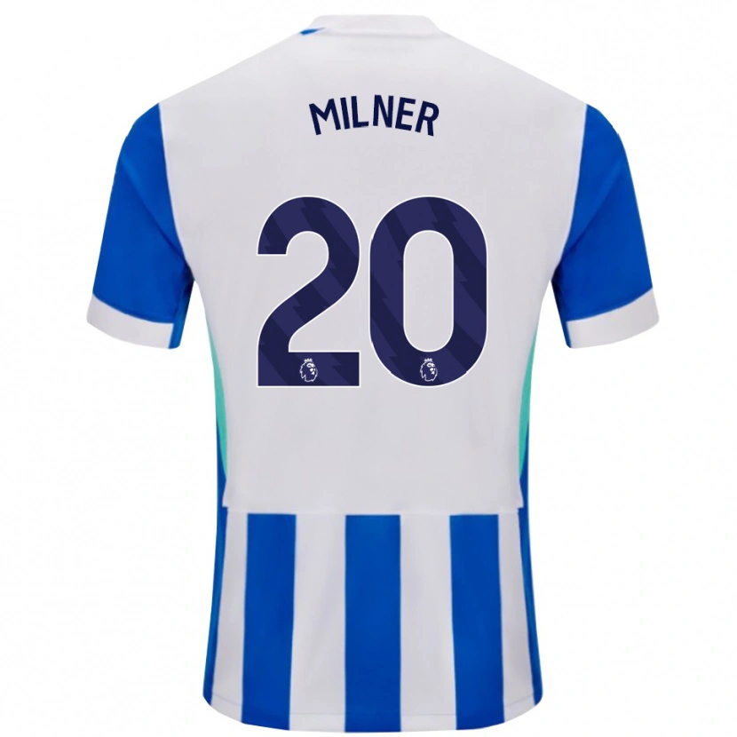 Danxen Homem Camisola James Milner #20 Azul Branco Principal 2025/26 Camisa Brasil