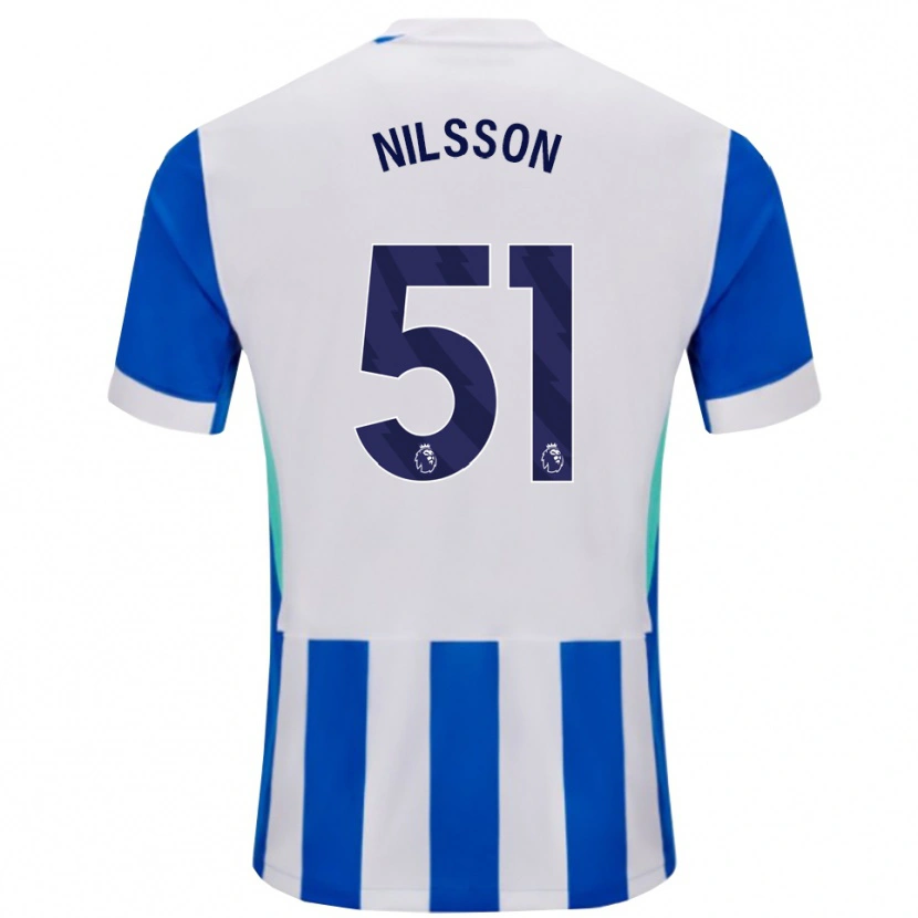 Danxen Homem Camisola Casper Nilsson #51 Azul Branco Principal 2025/26 Camisa Brasil