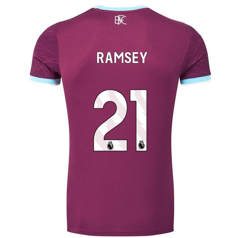 Danxen Homem Camisola Aaron Ramsey #21 Borgonha Azul Celeste Principal 2025/26 Camisa Brasil
