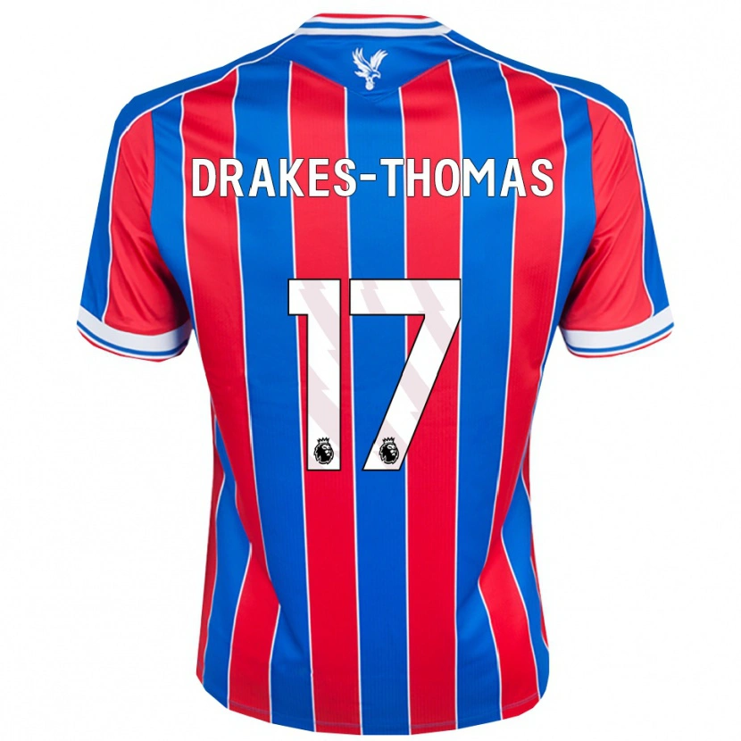 Danxen Homem Camisola Joél Drakes-Thomas #17 Azul Vermelho Branco Principal 2025/26 Camisa Brasil