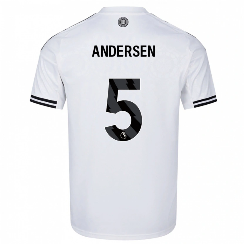 Danxen Homem Camisola Joachim Andersen #5 Branco Preto Principal 2025/26 Camisa Brasil