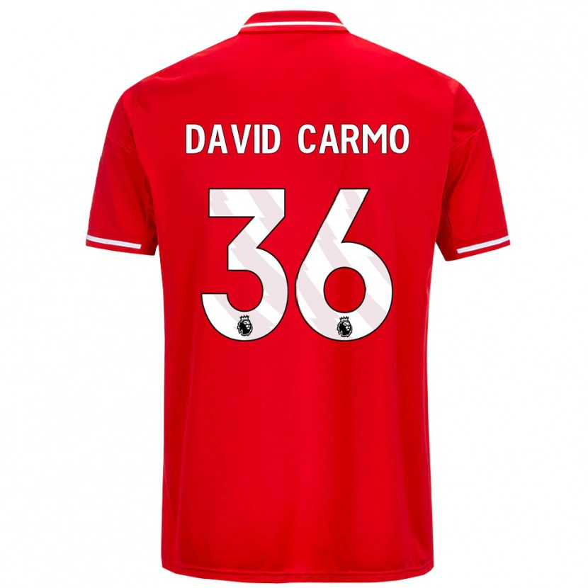 Danxen Homem Camisola David Carmo #36 Vermelho Branco Principal 2025/26 Camisa Brasil
