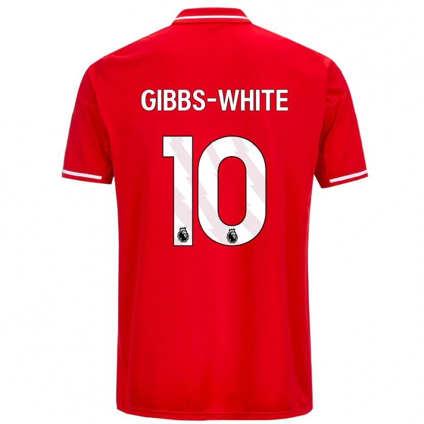 Danxen Homem Camisola Morgan Gibbs-White #10 Vermelho Branco Principal 2025/26 Camisa Brasil