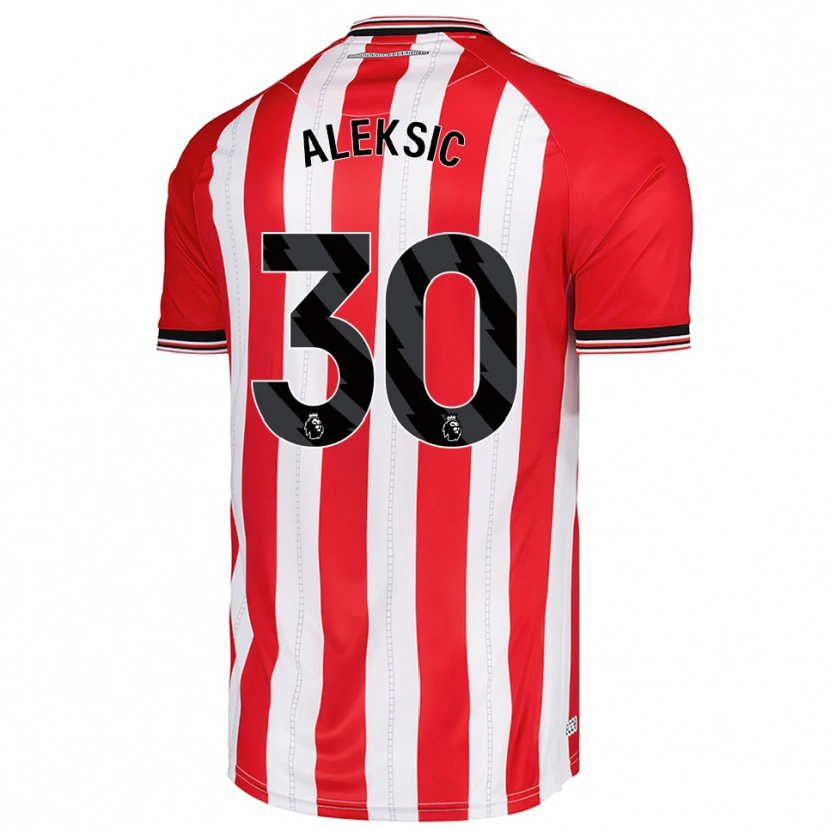 Danxen Homem Camisola Milan Aleksic #30 Vermelho Branco Principal 2025/26 Camisa Brasil