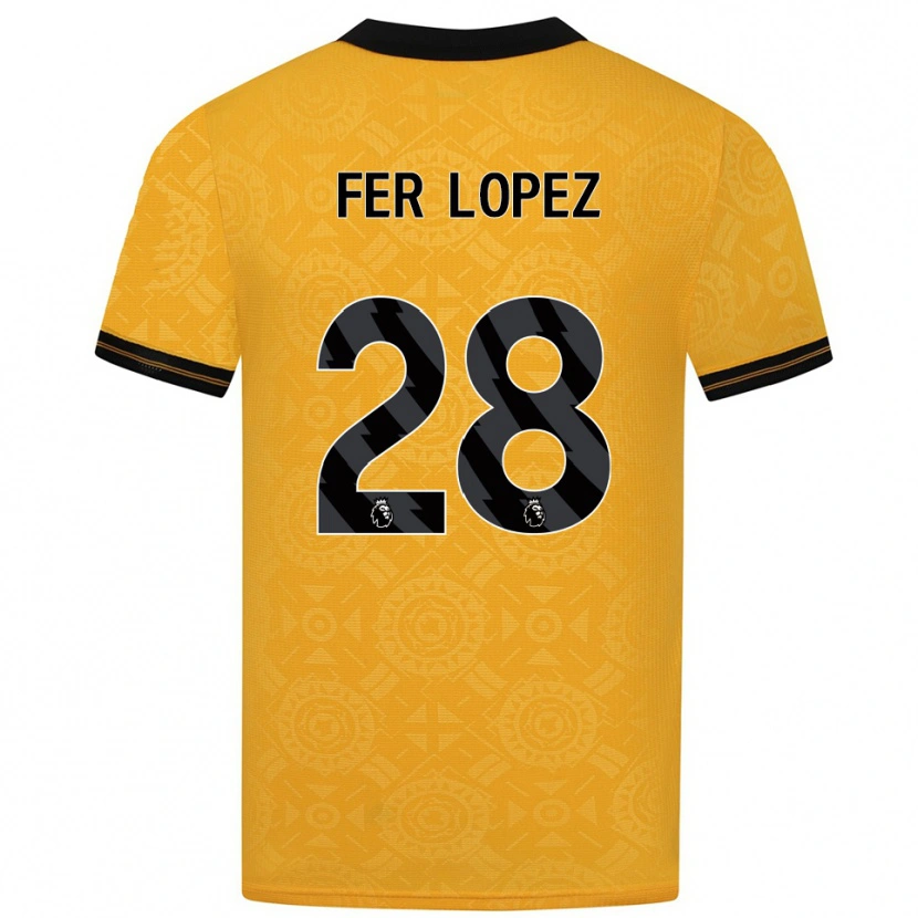 Danxen Homem Camisola Fer López #28 Amarelo Preto Principal 2025/26 Camisa Brasil