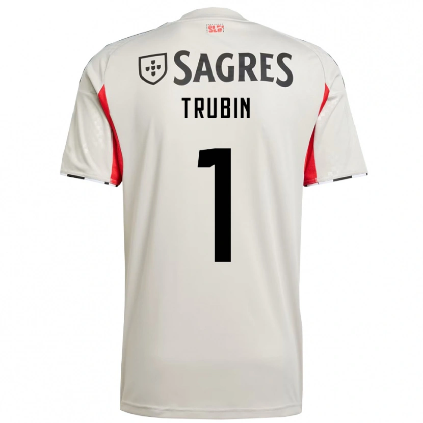 Danxen Homem Camisola Anatoliy Trubin #1 Branco Sujo Vermelho Alternativa 2025/26 Camisa Brasil