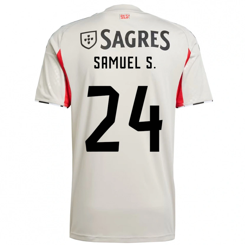 Danxen Homem Camisola Samuel Soares #24 Branco Sujo Vermelho Alternativa 2025/26 Camisa Brasil