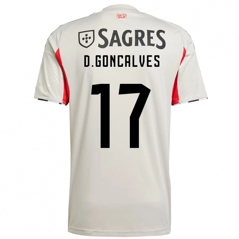 Danxen Homem Camisola Diogo Goncalves #17 Branco Sujo Vermelho Alternativa 2025/26 Camisa Brasil