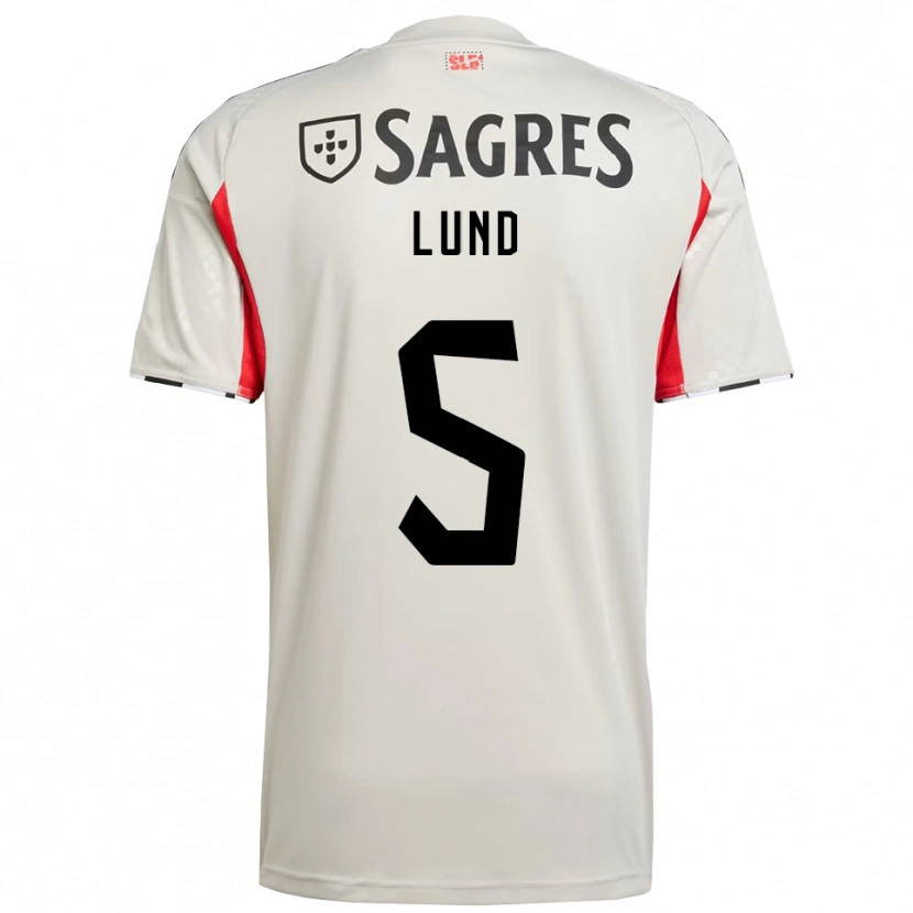 Danxen Homem Camisola Marit Lund #5 Branco Sujo Vermelho Alternativa 2025/26 Camisa Brasil