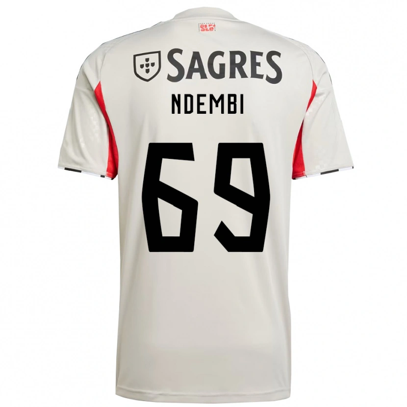 Danxen Homem Camisola Michée Ndembi #69 Branco Sujo Vermelho Alternativa 2025/26 Camisa Brasil