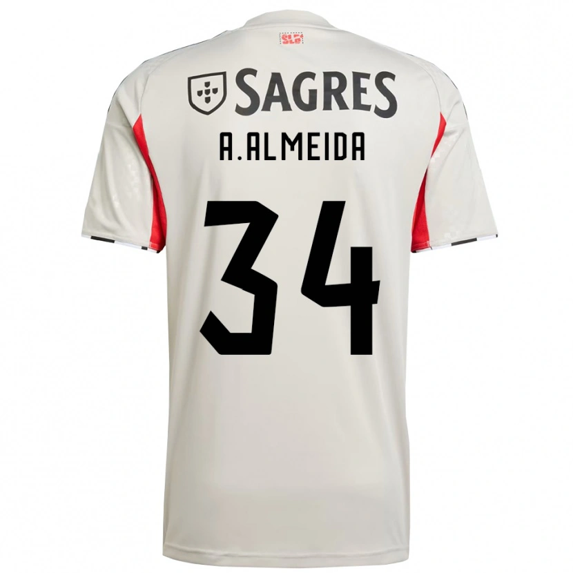 Danxen Homem Camisola Andre Almeida #34 Branco Sujo Vermelho Alternativa 2025/26 Camisa Brasil