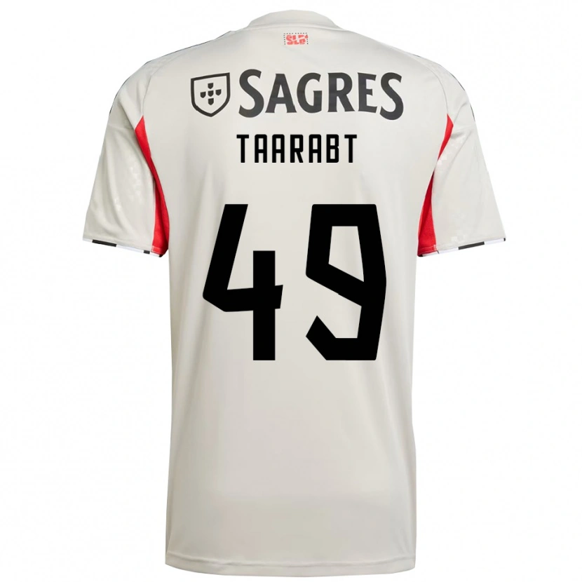 Danxen Homem Camisola Adel Taarabt #49 Branco Sujo Vermelho Alternativa 2025/26 Camisa Brasil