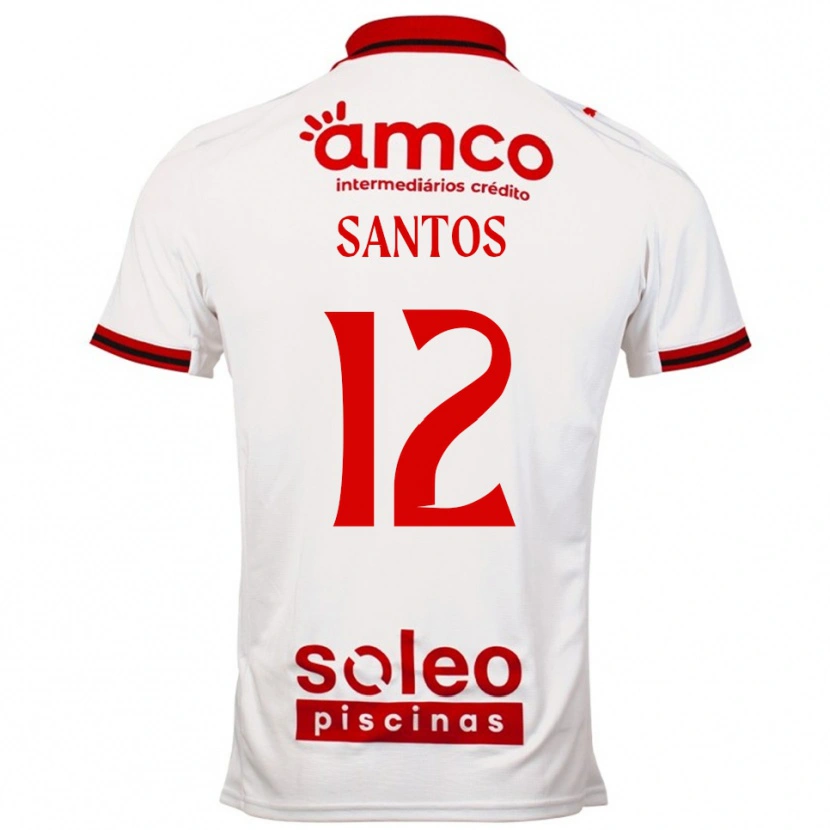 Danxen Homem Camisola Matheus Santos #12 Branco Vermelho Alternativa 2025/26 Camisa Brasil
