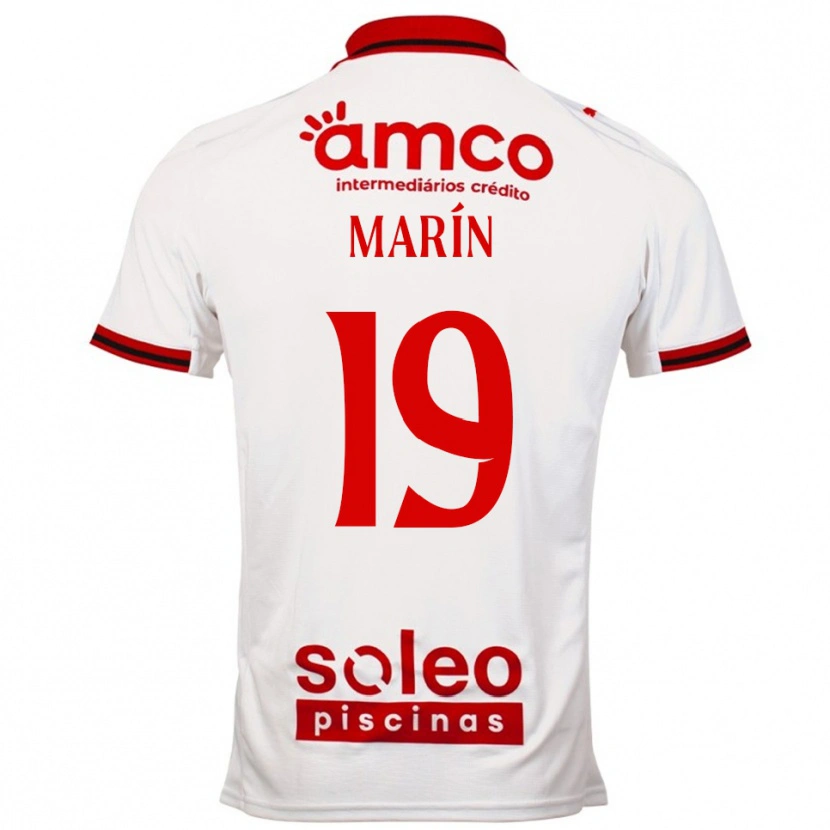 Danxen Homem Camisola Adrián Marín #19 Branco Vermelho Alternativa 2025/26 Camisa Brasil