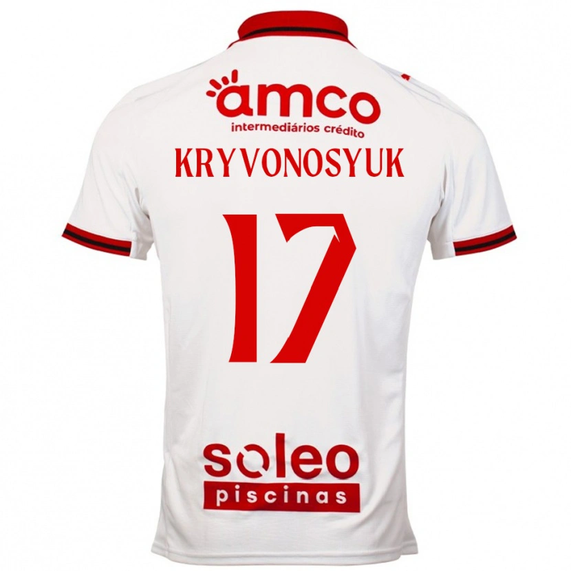 Danxen Homem Camisola Leonardo Kryvonosyuk #17 Branco Vermelho Alternativa 2025/26 Camisa Brasil