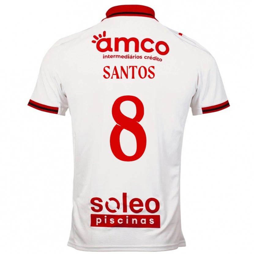 Danxen Homem Camisola Vicente Santos #8 Branco Vermelho Alternativa 2025/26 Camisa Brasil