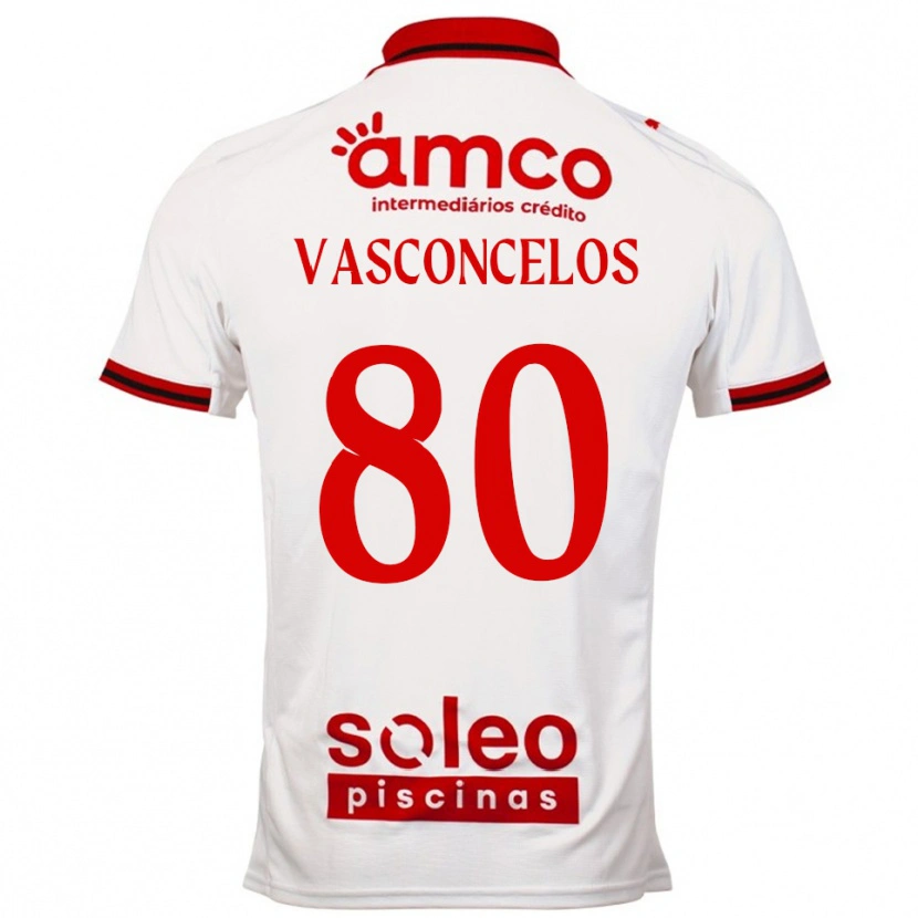 Danxen Homem Camisola Vasconcelos #80 Branco Vermelho Alternativa 2025/26 Camisa Brasil