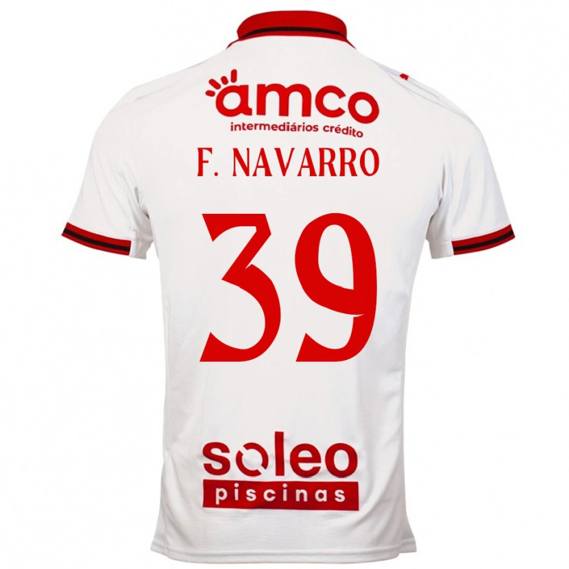Danxen Homem Camisola Fran Navarro #39 Branco Vermelho Alternativa 2025/26 Camisa Brasil
