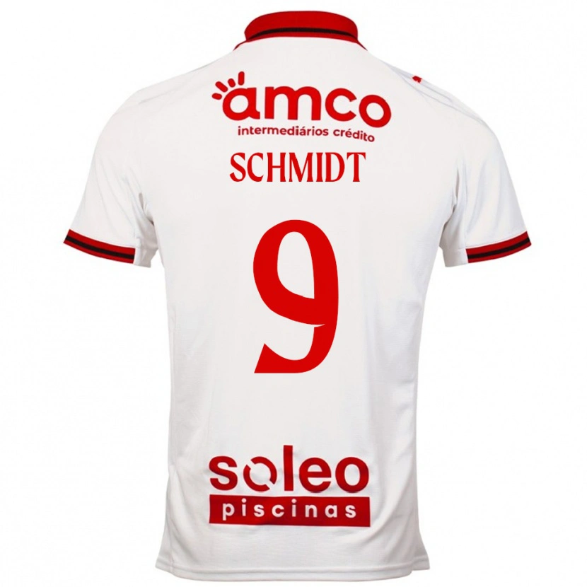 Danxen Homem Camisola Malu Schmidt #9 Branco Vermelho Alternativa 2025/26 Camisa Brasil