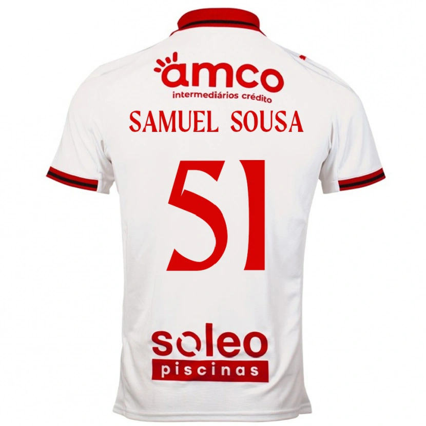 Danxen Homem Camisola Samu Sousa #51 Branco Vermelho Alternativa 2025/26 Camisa Brasil