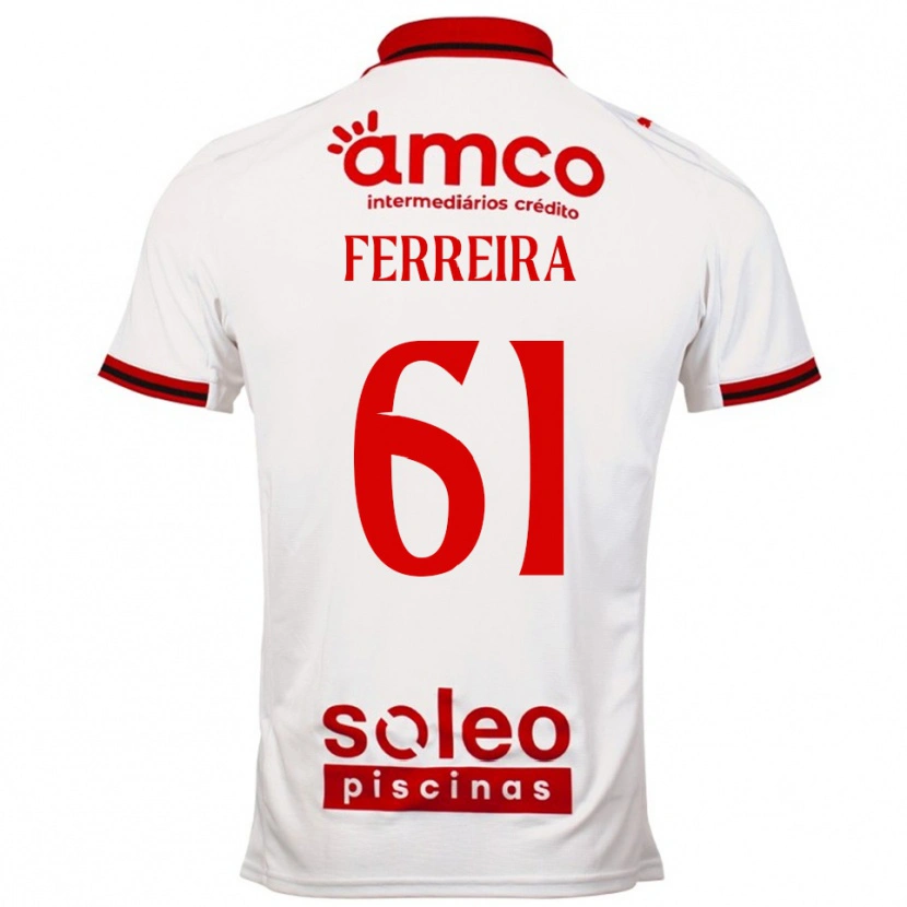 Danxen Homem Camisola Tiago Ferreira #61 Branco Vermelho Alternativa 2025/26 Camisa Brasil