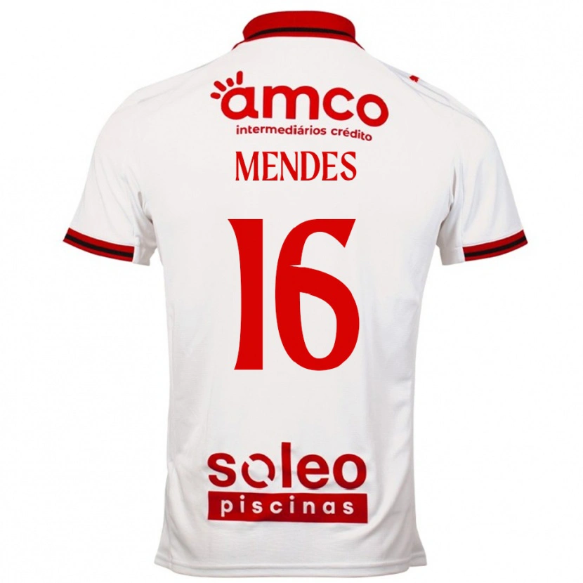 Danxen Homem Camisola Rafa Mendes #16 Branco Vermelho Alternativa 2025/26 Camisa Brasil