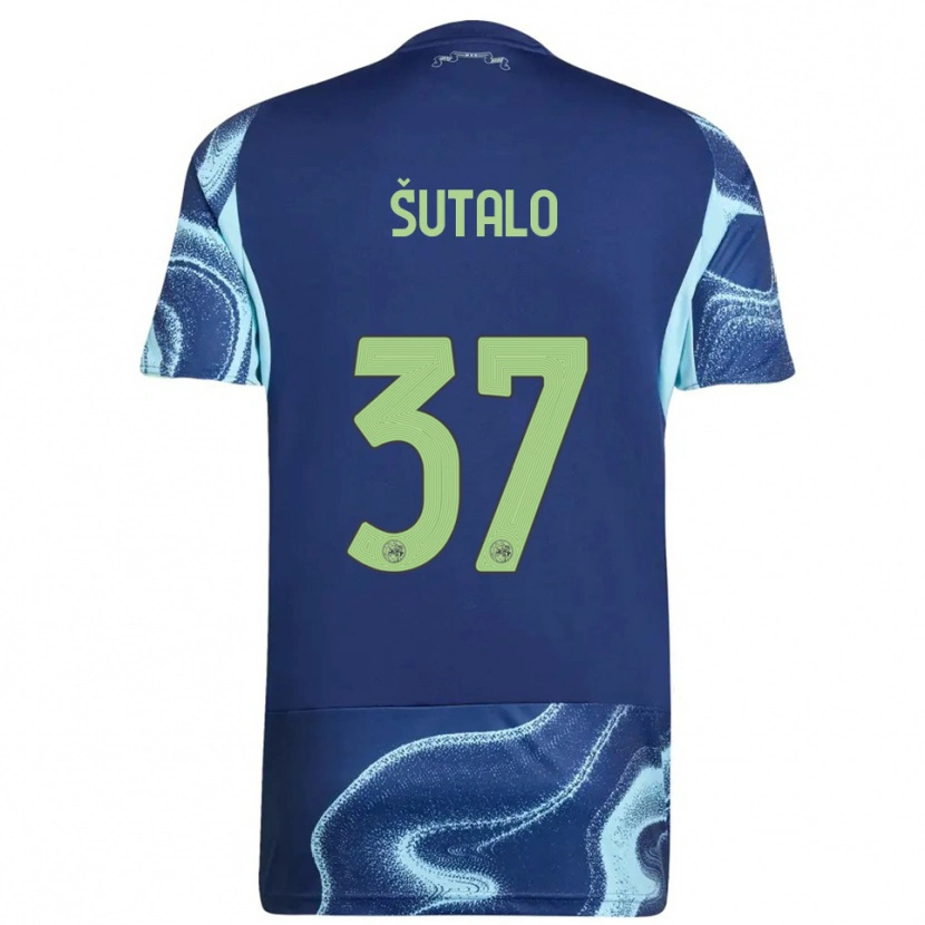 Danxen Homem Camisola Josip Šutalo #37 Marinho Azul Celeste Alternativa 2025/26 Camisa Brasil