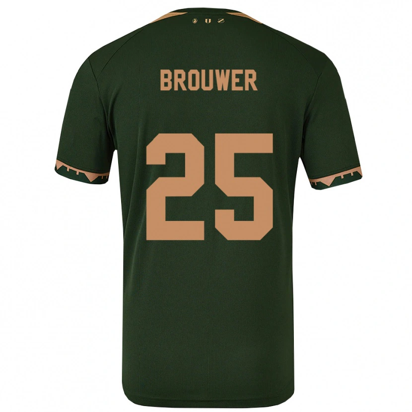 Danxen Homem Camisola Michael Brouwer #25 Verde Dourado Alternativa 2025/26 Camisa Brasil