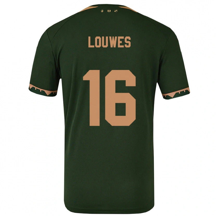 Danxen Homem Camisola Puck Louwes #16 Verde Dourado Alternativa 2025/26 Camisa Brasil