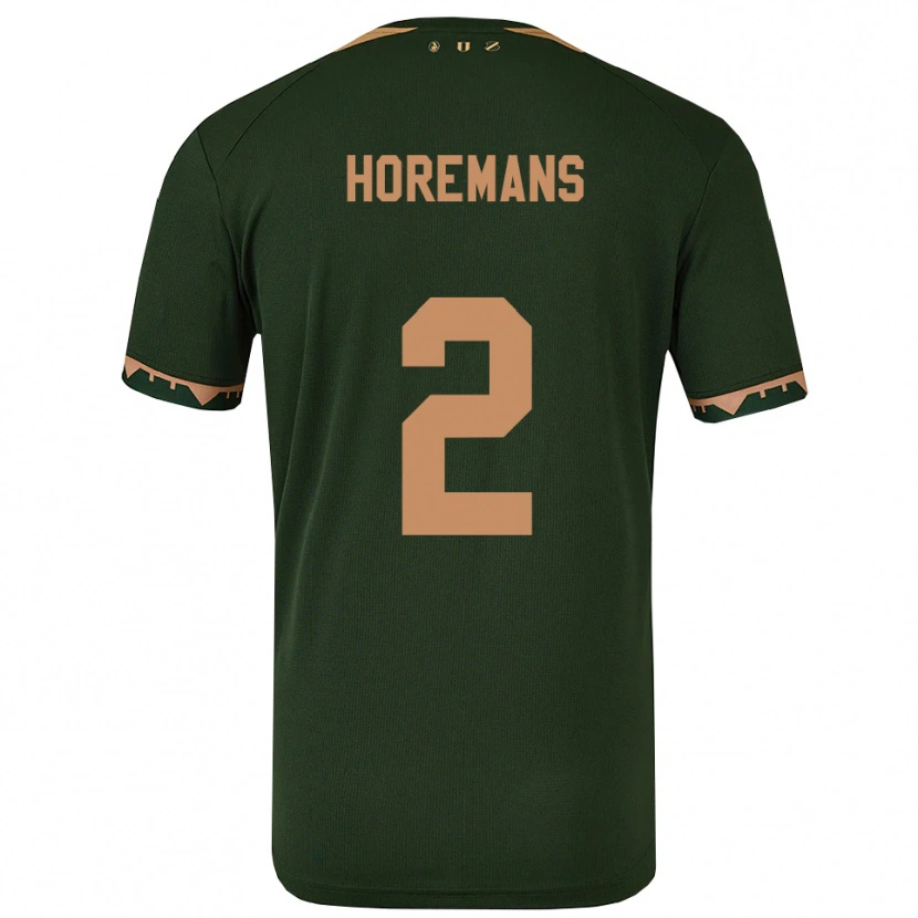 Danxen Homem Camisola Siebe Horemans #2 Verde Dourado Alternativa 2025/26 Camisa Brasil