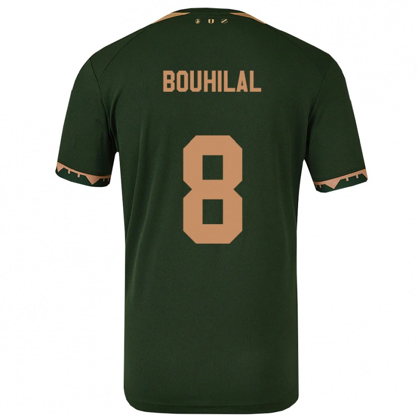 Danxen Homem Camisola Mohammed Bouhilal #8 Verde Dourado Alternativa 2025/26 Camisa Brasil