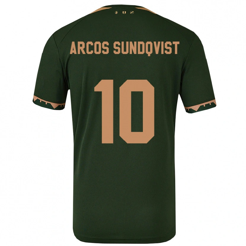 Danxen Homem Camisola Gustav Arcos Sundqvist #10 Verde Dourado Alternativa 2025/26 Camisa Brasil