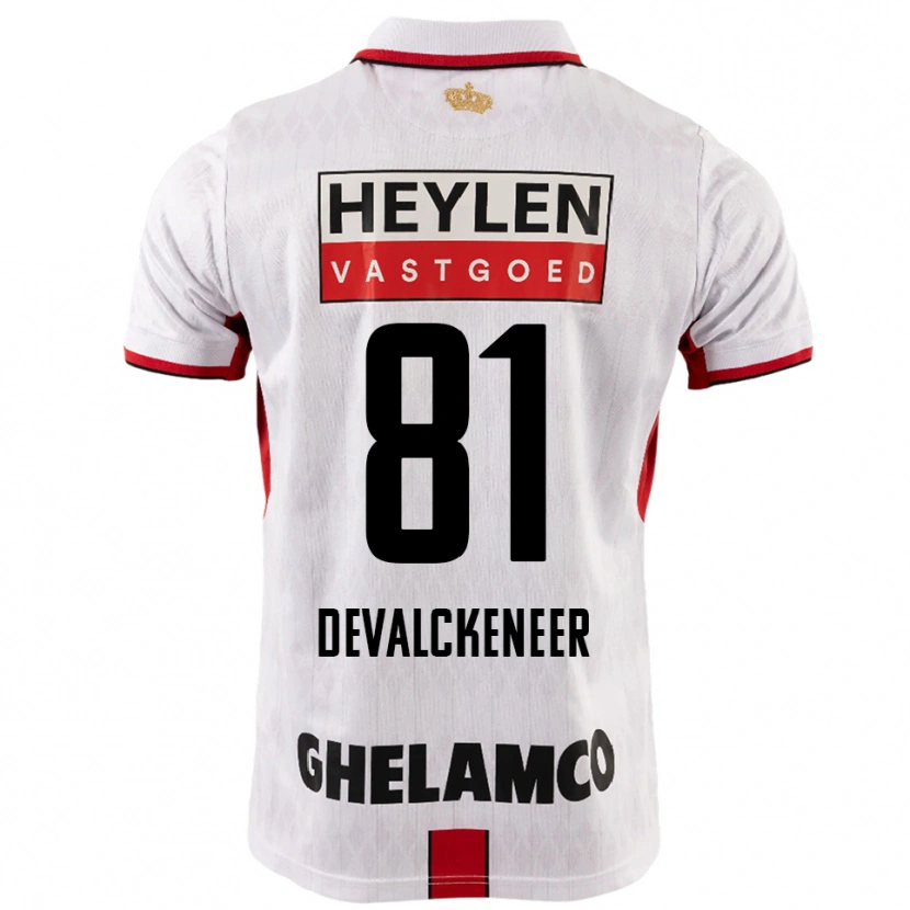Danxen Homem Camisola Niels Devalckeneer #81 Branco Vermelho Alternativa 2025/26 Camisa Brasil