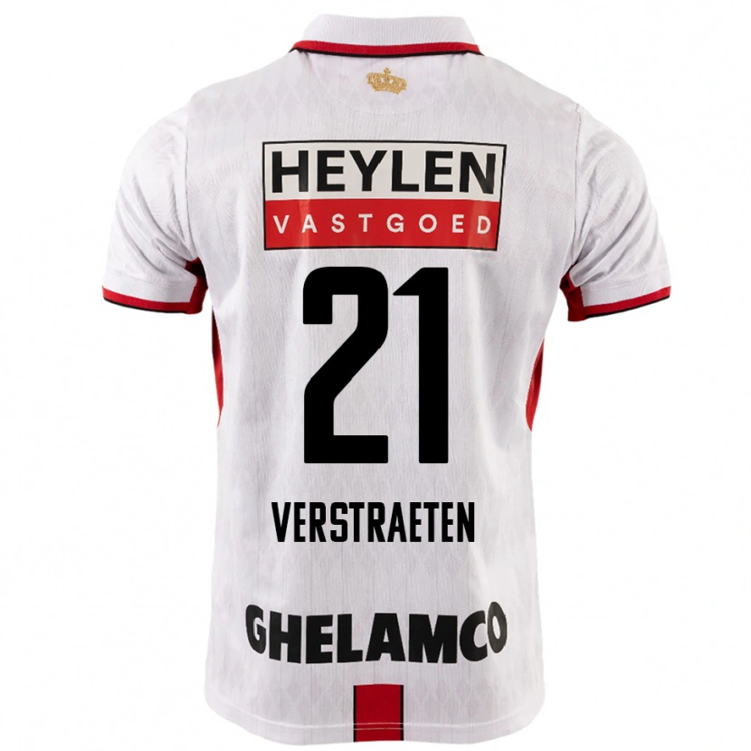 Danxen Homem Camisola Andreas Verstraeten #21 Branco Vermelho Alternativa 2025/26 Camisa Brasil