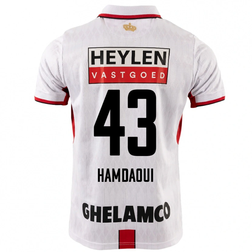 Danxen Homem Camisola Youssef Hamdaoui #43 Branco Vermelho Alternativa 2025/26 Camisa Brasil