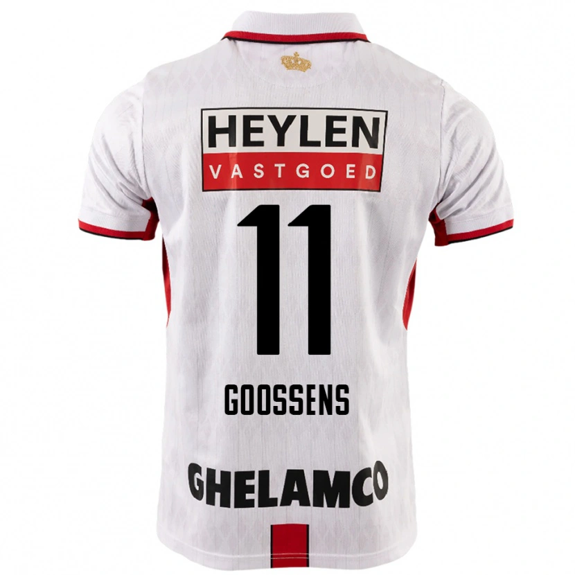 Danxen Homem Camisola Mattias Goossens #11 Branco Vermelho Alternativa 2025/26 Camisa Brasil