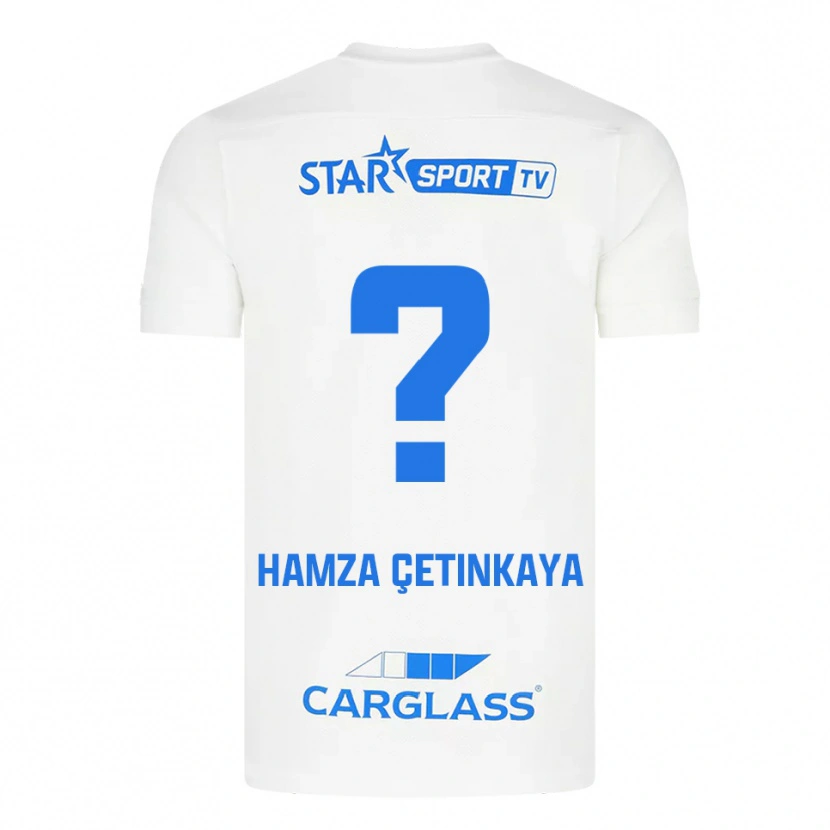 Danxen Homem Camisola Ayaz Hamza Çetinkaya #0 Branco Azul Alternativa 2025/26 Camisa Brasil