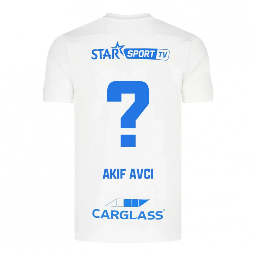 Danxen Homem Camisola Muhammed Akif Avcı #0 Branco Azul Alternativa 2025/26 Camisa Brasil
