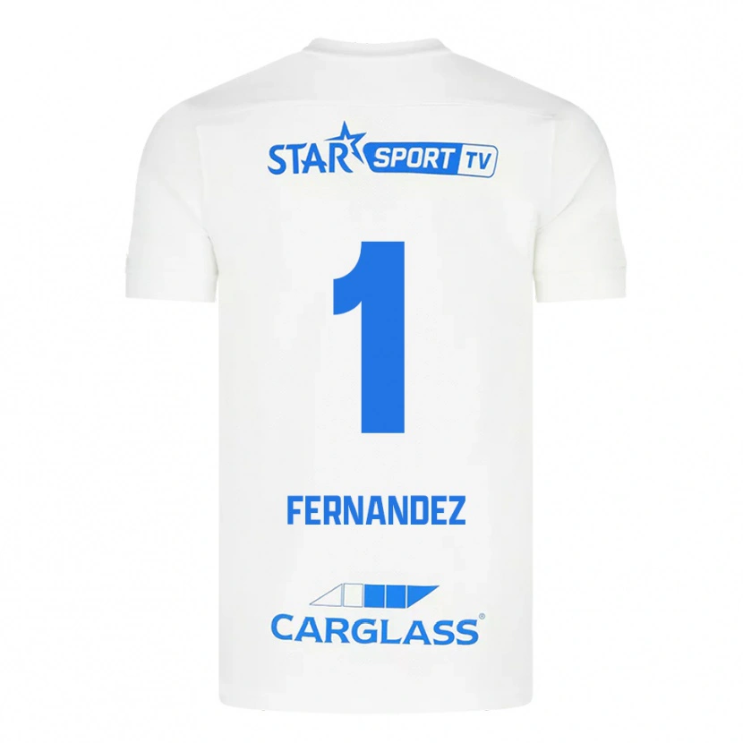 Danxen Homem Camisola Elias Gonzalez Fernandez #1 Branco Azul Alternativa 2025/26 Camisa Brasil