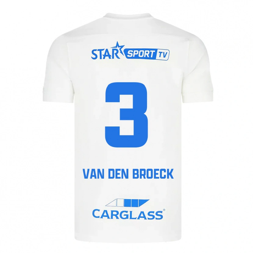 Danxen Homem Camisola Kobe Van Den Broeck #3 Branco Azul Alternativa 2025/26 Camisa Brasil
