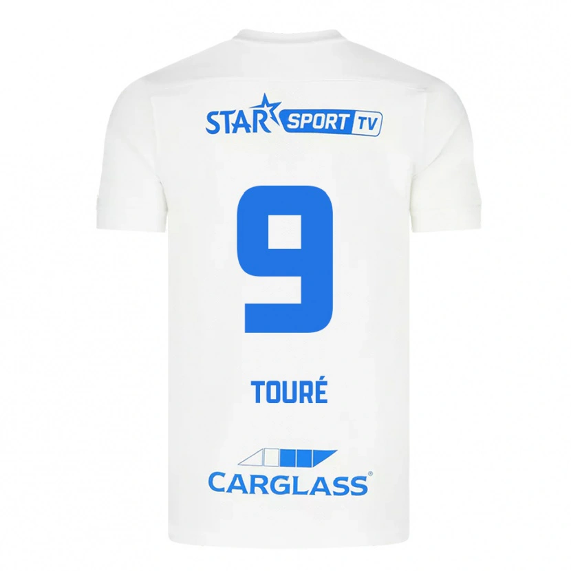 Danxen Homem Camisola Saïdou Touré #9 Branco Azul Alternativa 2025/26 Camisa Brasil
