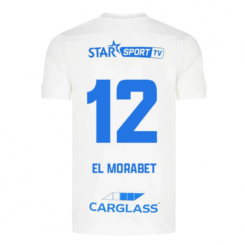 Danxen Homem Camisola Sami El Morabet #12 Branco Azul Alternativa 2025/26 Camisa Brasil