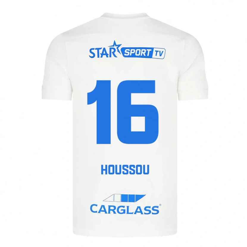 Danxen Homem Camisola Josué Houssou #16 Branco Azul Alternativa 2025/26 Camisa Brasil