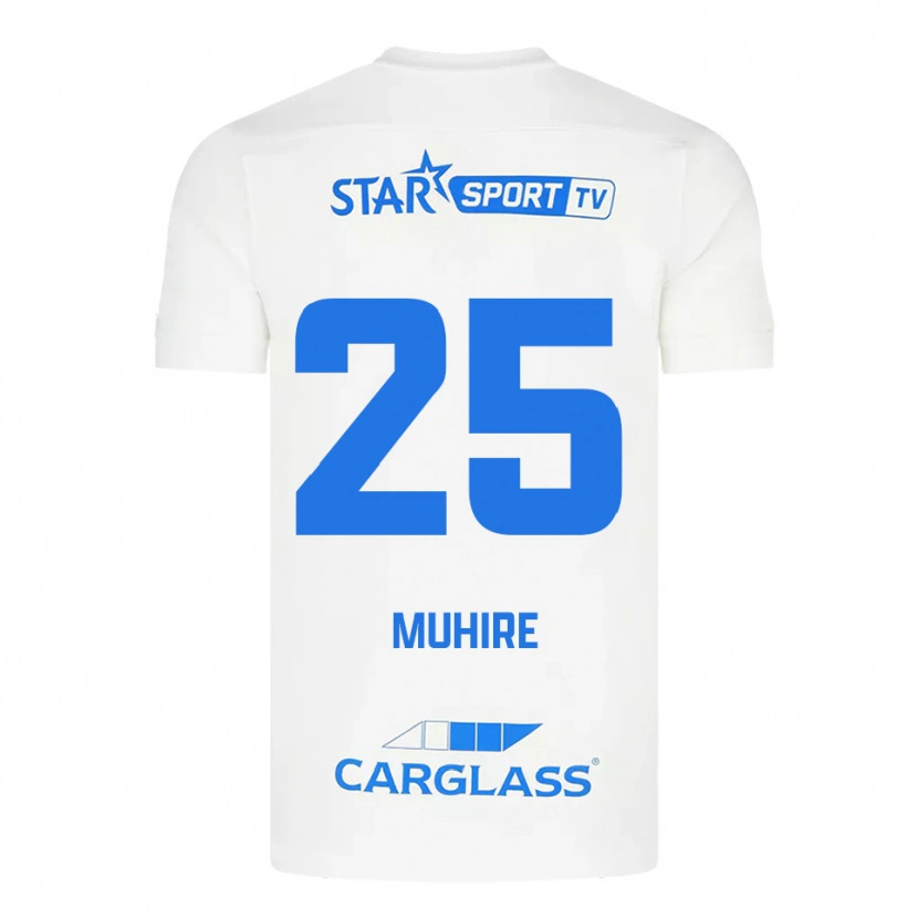 Danxen Homem Camisola Ian-Confiance Muhire #25 Branco Azul Alternativa 2025/26 Camisa Brasil