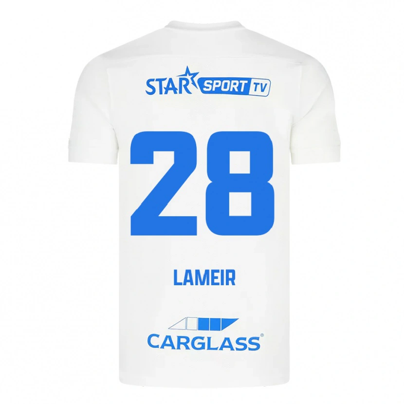 Danxen Homem Camisola Tess Lameir #28 Branco Azul Alternativa 2025/26 Camisa Brasil