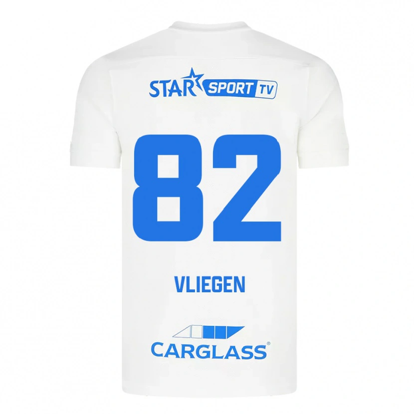 Danxen Homem Camisola Olivier Vliegen #82 Branco Azul Alternativa 2025/26 Camisa Brasil